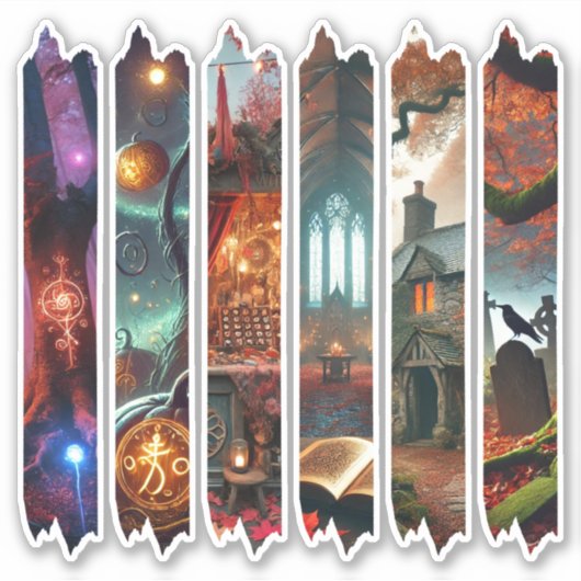 Autumnal Whimsigoth Enchanted Washi Tape Scrapbook Sticker (Voorkant)