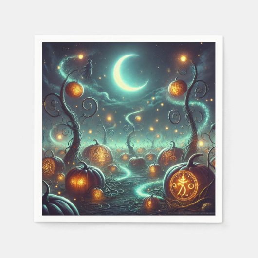 Autumnal Whimsigoth Magic Pumpkin Patch Decoupage Servet (Voorkant)