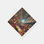 Autumnal Whimsigoth Magical Library Decoupage Servet (Hoek)