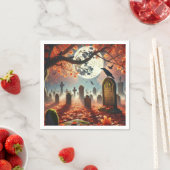 Autumnal Whimsigoth Mysterious Graveyard Decoupage Servet (Insitu)