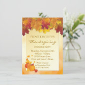 Autumnale bladeren, pompoenen Thanksgiving Party Kaart (Staand voorkant)