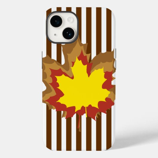Autumnale Nutmeg-strips met bladeren Case-Mate iPhone Case (Achterkant)