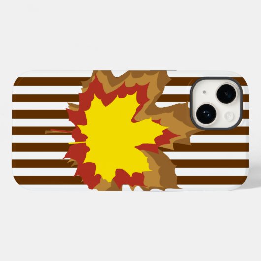 Autumnale Nutmeg-strips met bladeren Case-Mate iPhone Case (Achterkant (horizontaal))