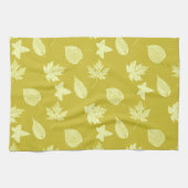 Autumnebladeren - mosterd en lichtgeel theedoek (Horizontaal)