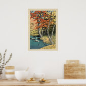Autumnin Oirase door Hasui Poster (Keuken)