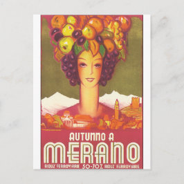 Autumno A Merano Vintage Travel Poster Briefkaart