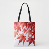 Autumn's Embrace: De dans van rode esdoornbladeren Tote Bag (Voorkant)