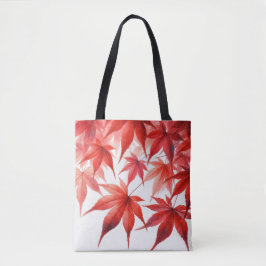 Autumn's Embrace: De dans van rode esdoornbladeren Tote Bag