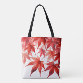 Autumn's Embrace: De dans van rode esdoornbladeren Tote Bag (Achterkant)