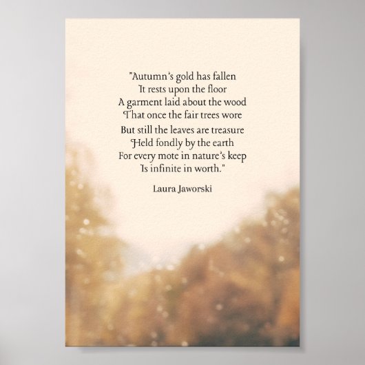 Autumn's Gold van Laura Jaworski Poster (Voorkant)