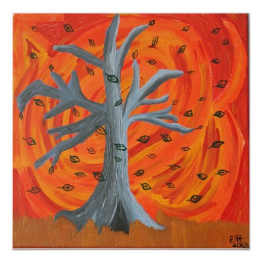 "Autumn's Herfst" Acrylverf 20x20 Poster (Voorkant)