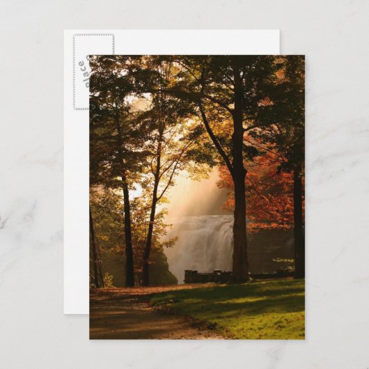 Autumns Waterfall Mist Briefkaart (Voorkant / Achterkant)