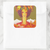 Autunno a Merano Vierkante Sticker (Tas)