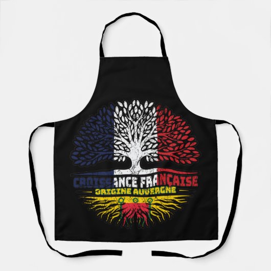 Auvergne Auvergnat French Tree Roots Flag Schort (Voorkant)