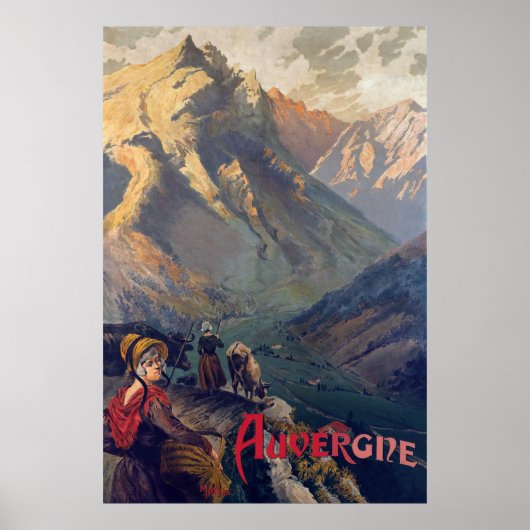 Auvergne, Bergweg, Frankrijk Poster (Voorkant)