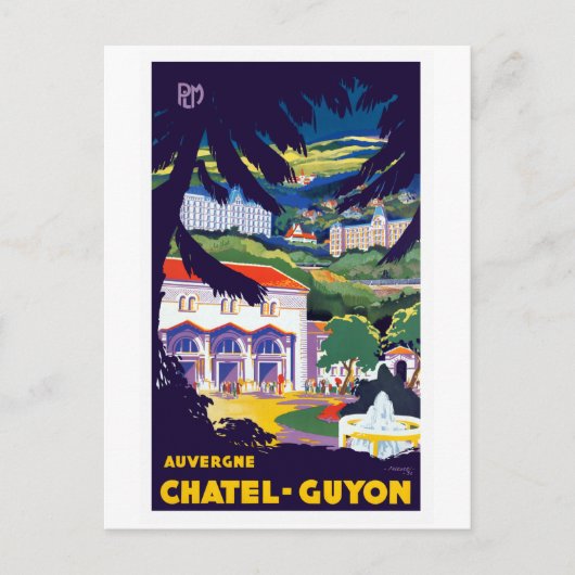 Auvergne Chatel-Guyon Frankrijk Reisposter Briefkaart (Voorkant)