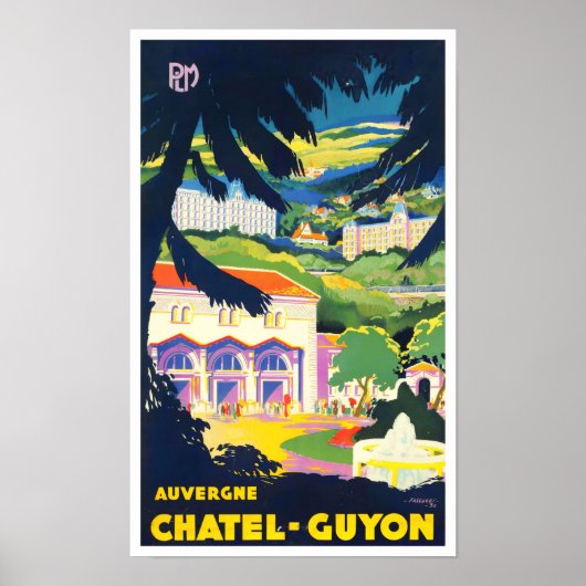 Auvergne France vintage Poster (Voorkant)