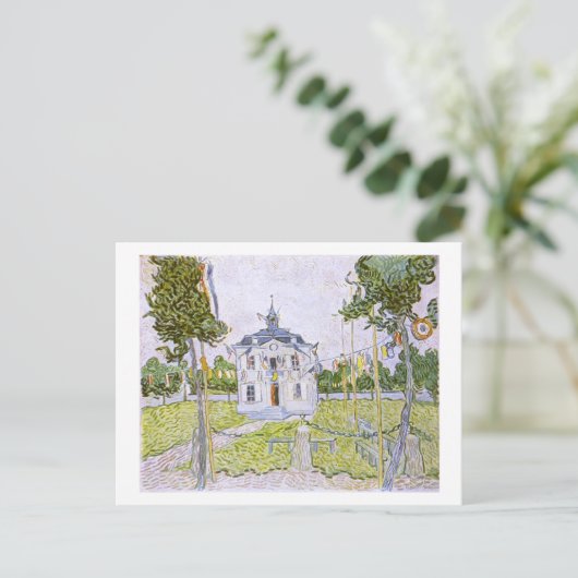 Auvers Town Hall 14 juli 1890, Vincent van Gogh Briefkaart (Staand voorkant)