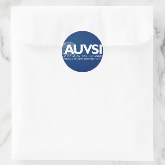 AUVSI Donker Ronde Sticker (Tas)
