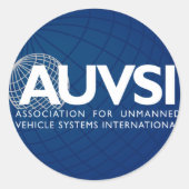 AUVSI Donker Ronde Sticker (Voorkant)