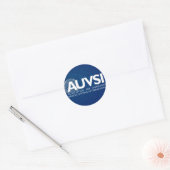 AUVSI Donker Ronde Sticker (Envelop)