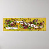 Aux Violettes de Nice Soap LabelParis, Frankrijk Poster (Voorkant)