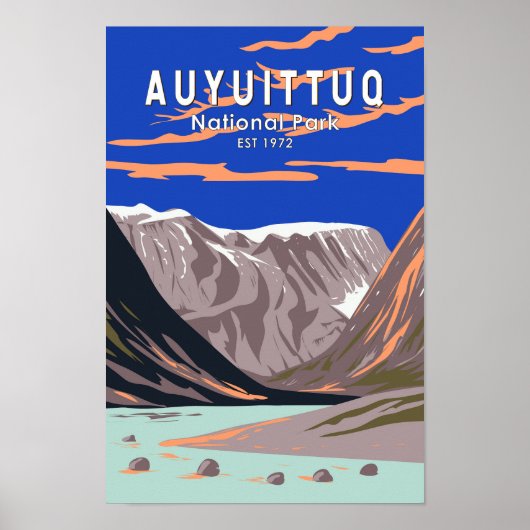 Auyuittuq National Park Canada Travel Art  Poster (Voorkant)