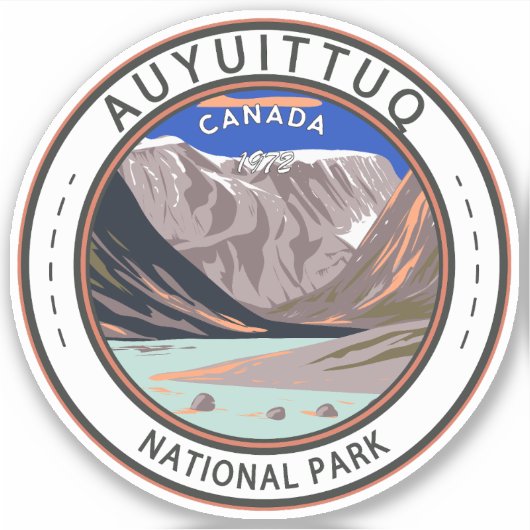 Auyuittuq National Park Canada Travel Art  Sticker (Voorkant)