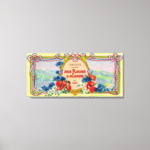 Auz Fleurs D' Alsace Soap LabelParis, Frankrijk Canvas Afdruk