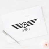 AV8R Wings Enig Motorvlak Zwart Ovaal Sticker (Envelop)
