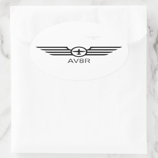 AV8R Wings Enig Motorvlak Zwart Ovaal Sticker