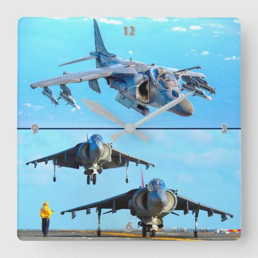 AV-8B HARRIER II VIERKANTE KLOK (Voorkant)