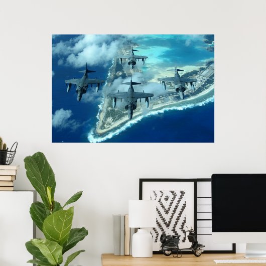 AV-8B Harrier II Vliegtuig Poster (Thuiskantoor)