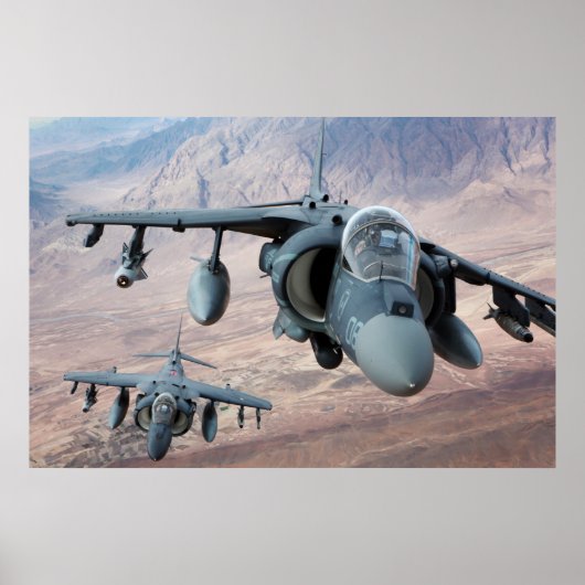 AV-8B Harrier II Vliegtuig Poster (Voorkant)