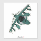 AV-8B Harrier, V/STOL Attack Vliegtuig Sticker (Vel)