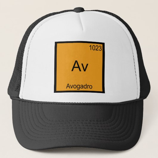 Av - Avogadro Grappig Element Chemie Symbool T-shi Trucker Pet (Voorkant)