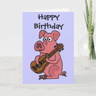 AV- de grappige het Spelen van het Varken Cartoon Kaart