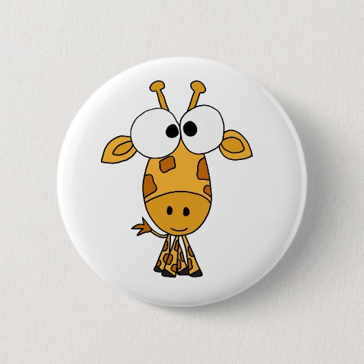 AV- Funny Giraffe Cartoon Ronde Button 5,7 Cm (Voorkant)