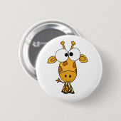 AV- Funny Giraffe Cartoon Ronde Button 5,7 Cm (Voorkant /achterkant)
