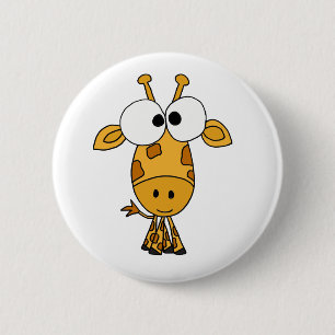 AV- Funny Giraffe Cartoon Ronde Button 5,7 Cm