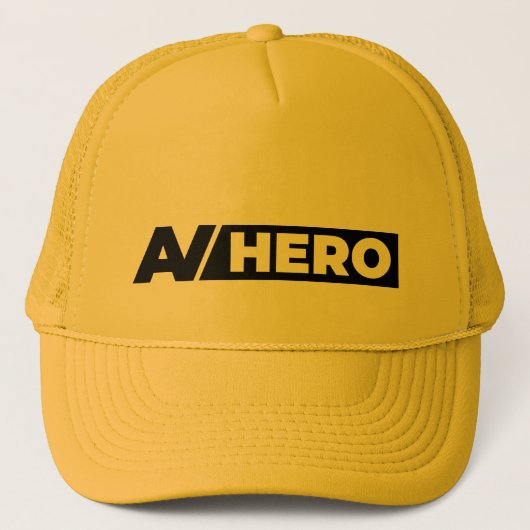 AV HERO YELLOW TRUCKER HAT PET (Voorkant)