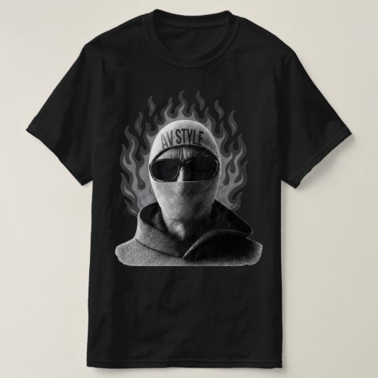 AV STYLE Flame Masked Streetwear T-shirt (Design voorkant)