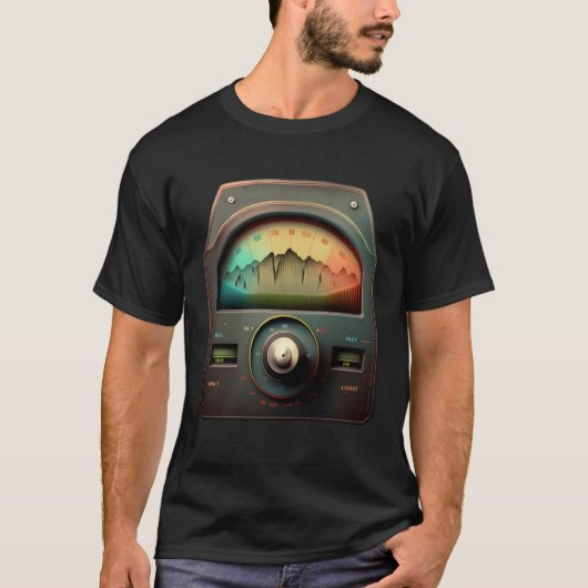 AV Technician Volume VU Meter Audio Tech Sound Rec T-shirt (Voorkant)