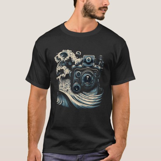 AV-technicus Geldegolven Camera Audiovisueel Techn T-shirt (Voorkant)