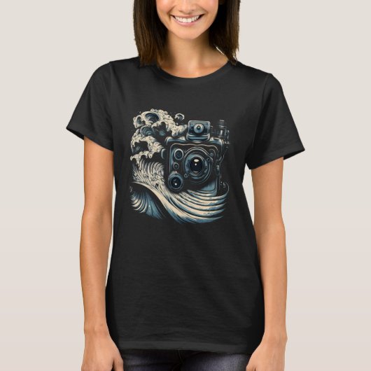 AV-technicus Geldegolven Camera Audiovisueel Techn T-shirt (Voorkant)