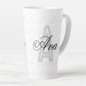 Ava Aangepaste naam Zwart Wit Tumbler Latte Mok (Rechterhoek)