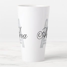 Ava Aangepaste naam Zwart Wit Tumbler Latte Mok