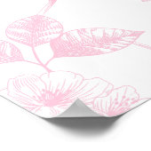 Ava | Aangepaste Roze Teddybeer Nursery Design Poster (Hoek)