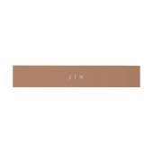 AVA Bohemian Minimal Terracotta Monogram Weddensch Uitnodigingen Wikkel (Vlak)