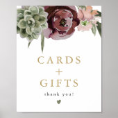 AVA Boho Bourgogne Sappige Kaarten & Cadeaubordje Poster (Voorkant)